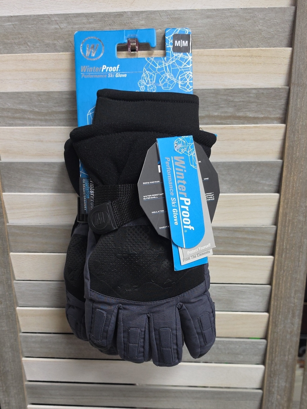 Men's Black Ski Gloves - M